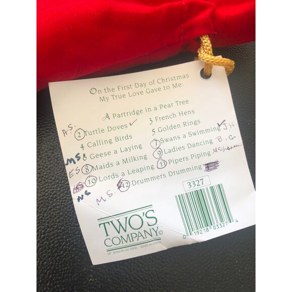 Two's Company 12 Days Of Christmas Mini Needlepoint Ornament Replacement Bag - Picture 3 of 3